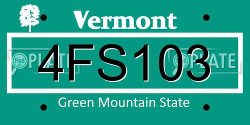 4FS103 Vermont License Plate