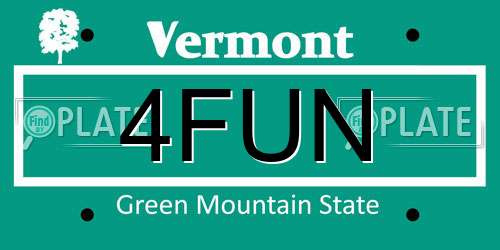 4FUN Vermont License Plate