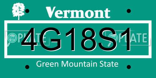 4G18S1 Vermont License Plate