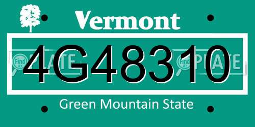 4G48310 Vermont License Plate