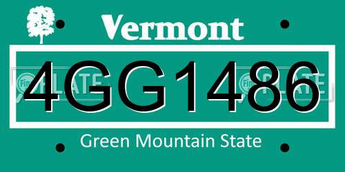 4GG1486 Vermont License Plate