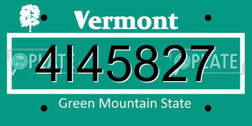 4I45827 Vermont License Plate