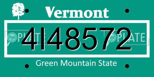 4I48572 Vermont License Plate
