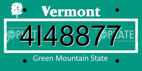 4I48877 Vermont License Plate