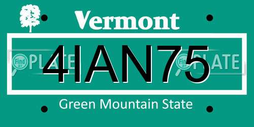 4IAN75 Vermont License Plate