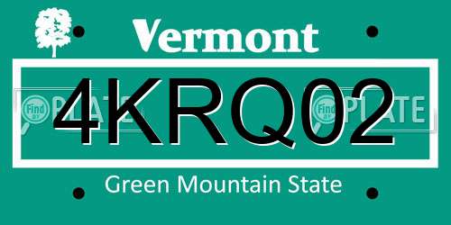 4KRQ02 Vermont License Plate