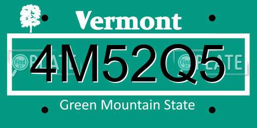 4M52Q5 Vermont License Plate