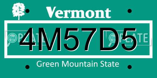 4M57D5 Vermont License Plate