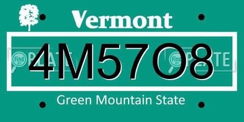 4M57O8 Vermont License Plate