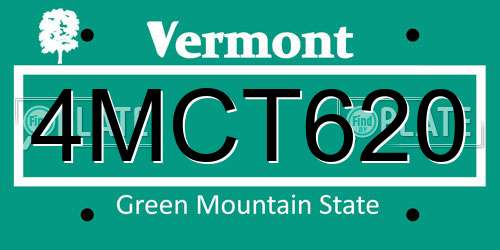 4MCT620 Vermont License Plate