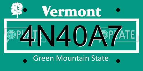 4N40A7 Vermont License Plate