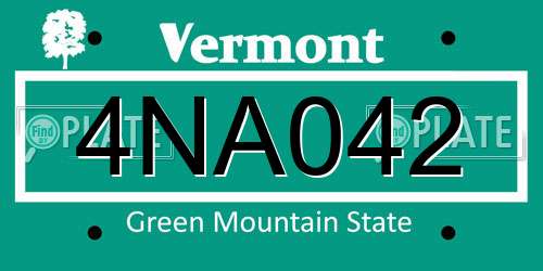 4NA042 Vermont License Plate