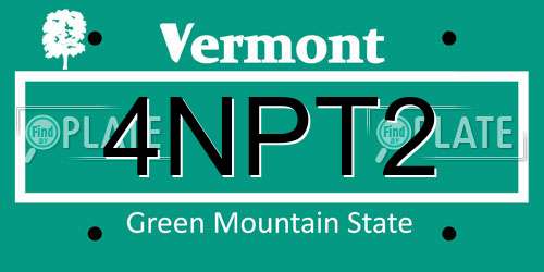 4NPT2 Vermont License Plate