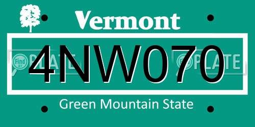 4NW070 Vermont License Plate