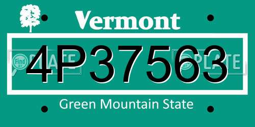 4P37563 Vermont License Plate