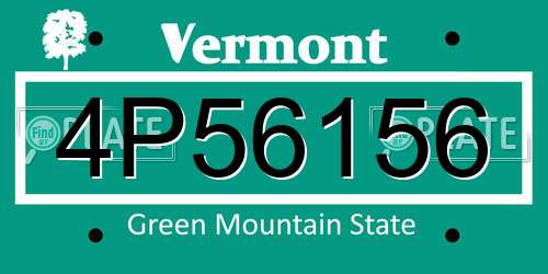 4P56156 Vermont License Plate