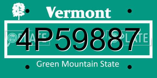 4P59887 Vermont License Plate