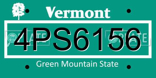 4PS6156 Vermont License Plate