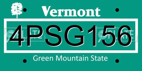 4PSG156 Vermont License Plate