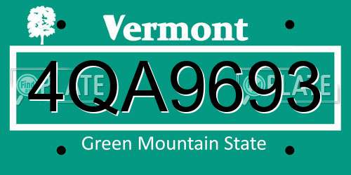 4QA9693 Vermont License Plate