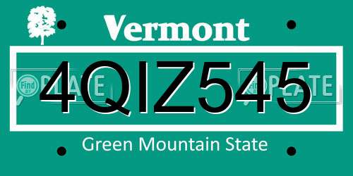 4QIZ545 Vermont License Plate