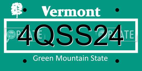 4QSS24 Vermont License Plate