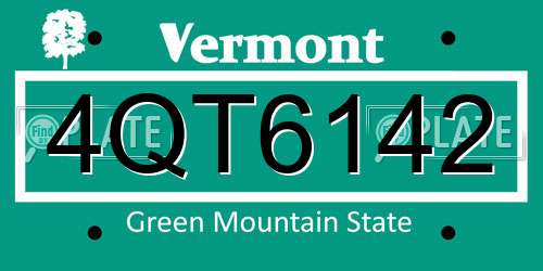 4QT6142 Vermont License Plate