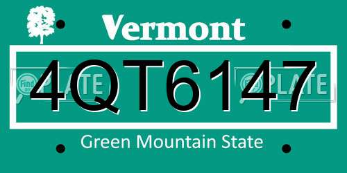 4QT6147 Vermont License Plate