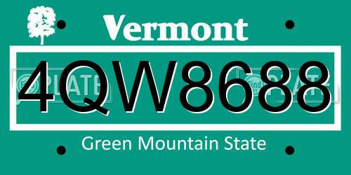 4QW8688 Vermont License Plate