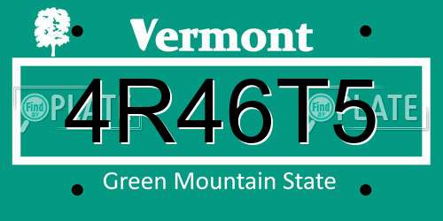 4R46T5 Vermont License Plate
