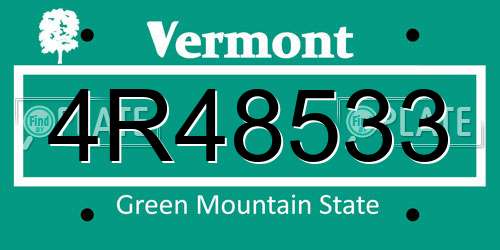 4R48533 Vermont License Plate