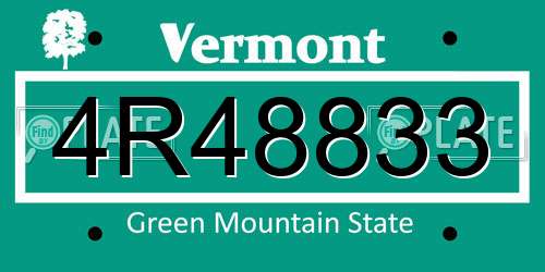4R48833 Vermont License Plate