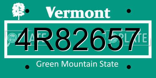 4R82657 Vermont License Plate