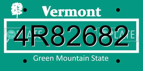 4R82682 Vermont License Plate
