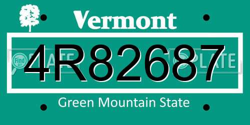 4R82687 Vermont License Plate