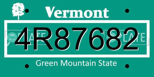 4R87682 Vermont License Plate