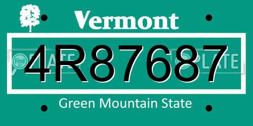 4R87687 Vermont License Plate