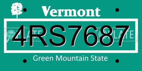 4RS7687 Vermont License Plate