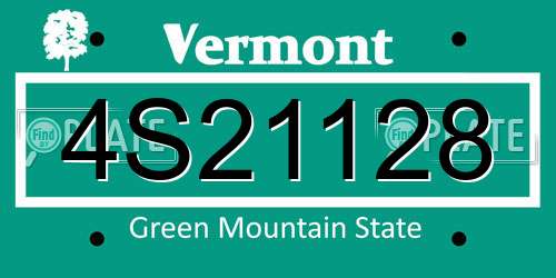 4S21128 Vermont License Plate