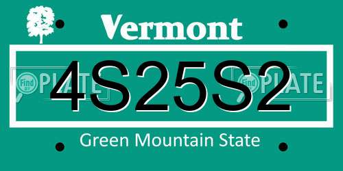 4S25S2 Vermont License Plate