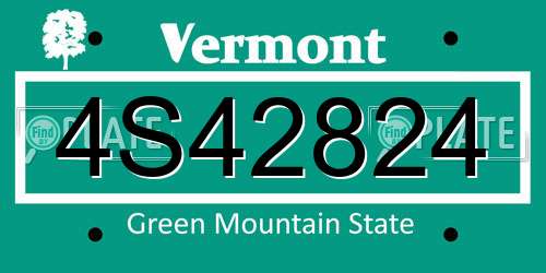 4S42824 Vermont License Plate