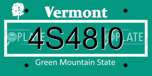 4S48I0 Vermont License Plate
