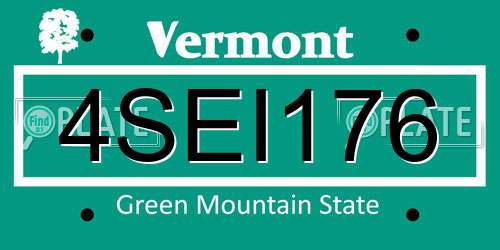 4SEI176 Vermont License Plate
