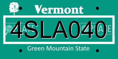 4SLA040 Vermont License Plate