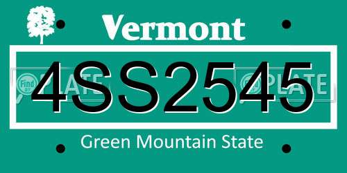 4SS2545 Vermont License Plate