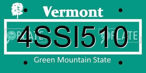 4SSI510 Vermont License Plate