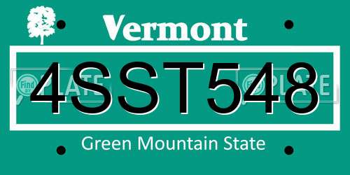 4SST548 Vermont License Plate