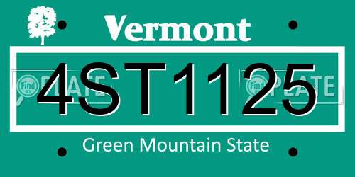 4ST1125 Vermont License Plate
