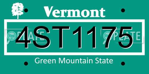 4ST1175 Vermont License Plate
