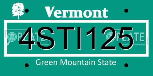 4STI125 Vermont License Plate